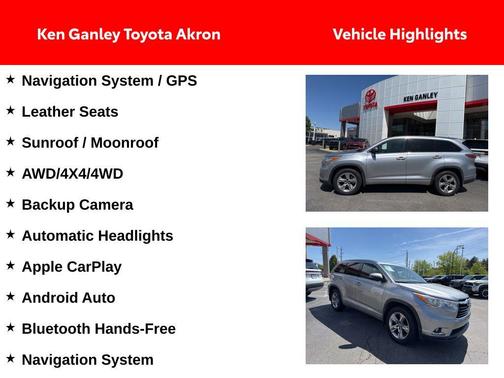 Silver Sky Metallic 2016 Toyota Highlander Limited