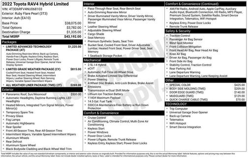 2022 Toyota RAV4 Hybrid Limited