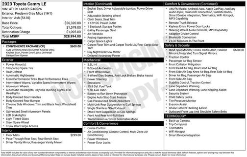 Predawn Gray Mica 2023 Toyota Camry LE