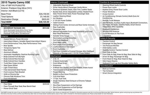 Predawn Gray Mica 2015 Toyota Camry XSE