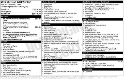 2018 Chevrolet Bolt EV LT