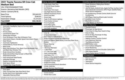2021 Toyota Tacoma SR