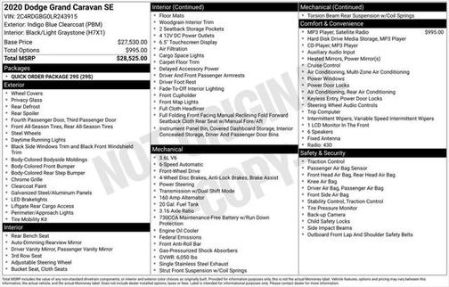2020 Dodge Grand Caravan SE