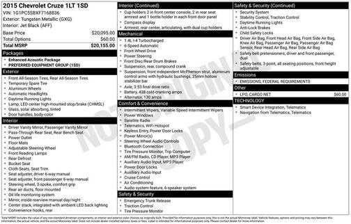 2015 Chevrolet Cruze 1LT