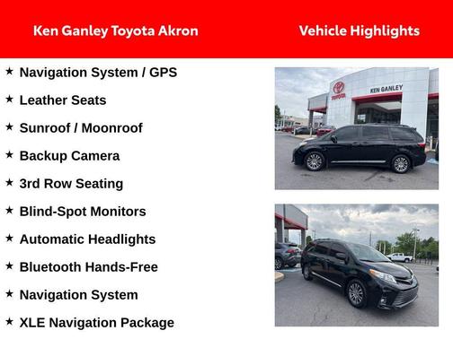 Midnight Black Metallic 2018 Toyota Sienna XLE