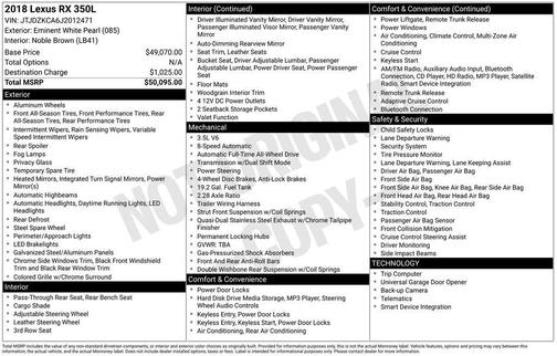 2018 Lexus RX 350L Premium