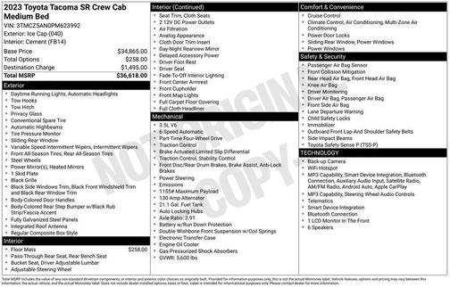 Ice Cap 2023 Toyota Tacoma SR