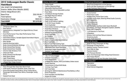 2015 Volkswagen Beetle 1.8T