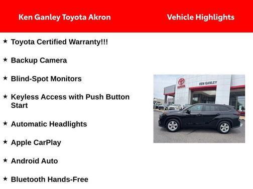 Midnight Black Metallic 2025 Toyota Highlander LE