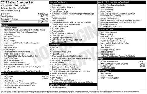 2019 Subaru Crosstrek 2.0i