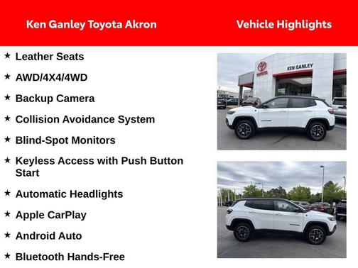 Bright White Clearcoat 2025 Jeep Compass Trailhawk