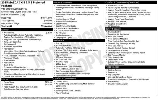 2025 Mazda CX-5 2.5 S Preferred Package