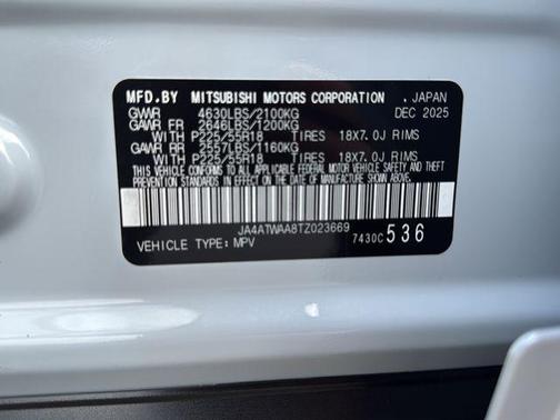 White Diamond 2026 Mitsubishi Eclipse Cross SEL