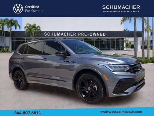 Platinum Gray Metallic 2023 Volkswagen Tiguan 2.0T SE R-Line Black