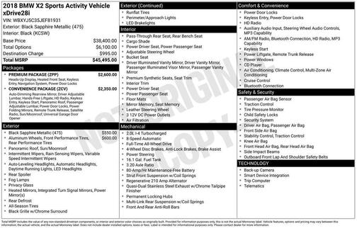 Black Sapphire Metallic 2018 BMW X2 xDrive28i