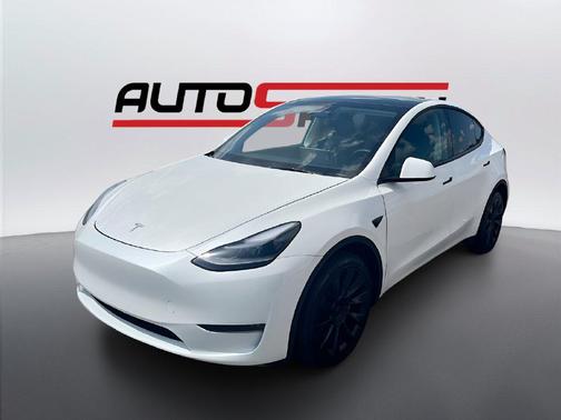 Pearl White Multi-Coat 2025 Tesla Model Y Long Range Dual Motor All-Wheel Drive