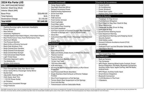 Steel Gray 2024 Kia Forte LXS