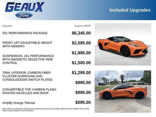 Orange 2023 Chevrolet Corvette Stingray w/3LT