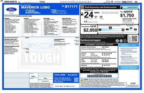 White Metallic 2026 Ford Maverick Lobo High