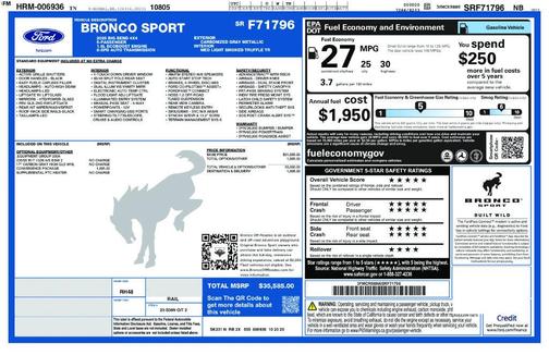 Carbonized Gray Metallic 2025 Ford Bronco Sport Big Bend