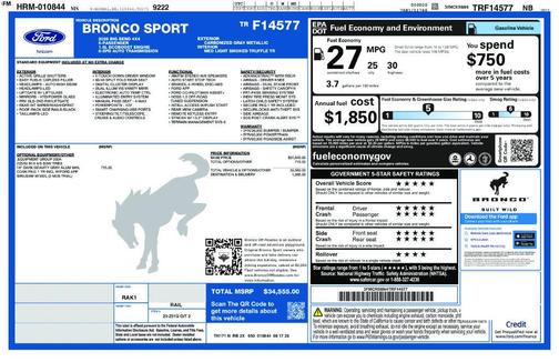 Carbonized Gray Metallic 2026 Ford Bronco Sport Big Bend