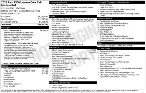 Billet Silver Metallic Clearcoat 2024 RAM 2500 Laramie