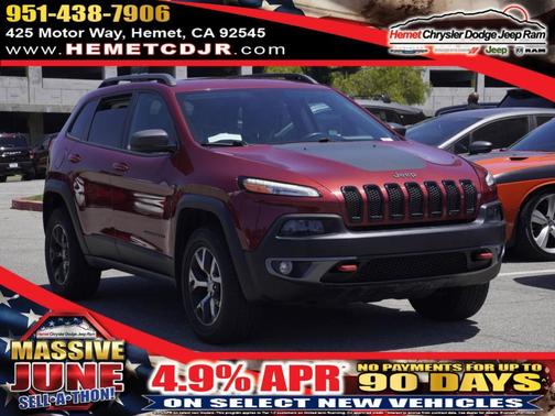 Deep Cherry Red Crystal 2015 Jeep Cherokee Trailhawk