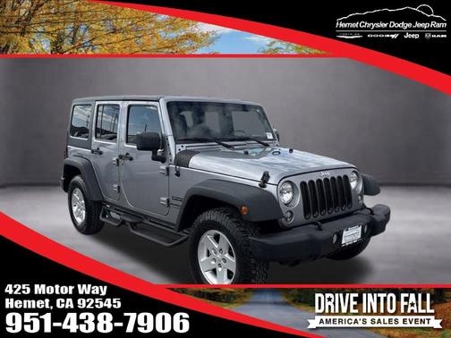 Billet Silver Metallic Clearcoat 2018 Jeep Wrangler JK Unlimited Sport