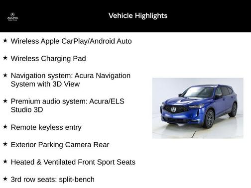 Apex Blue Pearl 2023 Acura MDX A-Spec