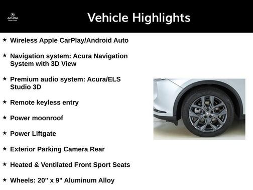Lunar Silver Metallic 2023 Acura MDX A-Spec