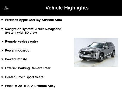 Liquid Carbon Metallic 2024 Acura MDX Technology