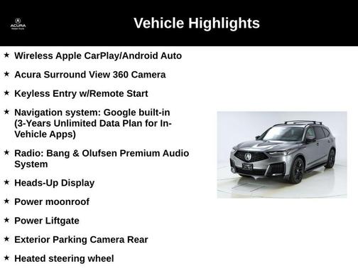 Liquid Carbon Metallic 2025 Acura MDX A-Spec Advance