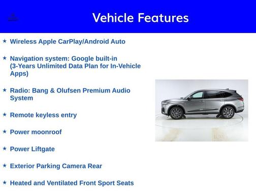 Liquid Carbon Metallic 2025 Acura MDX A-Spec