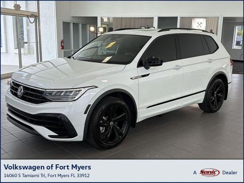Opal White Pearl 2023 Volkswagen Tiguan 2.0T SE R-Line Black