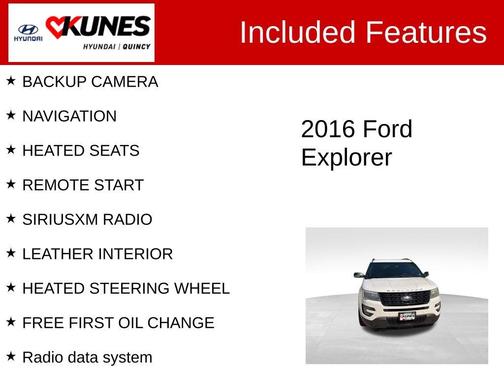 White Platinum Clearcoat Metallic 2016 Ford Explorer Sport