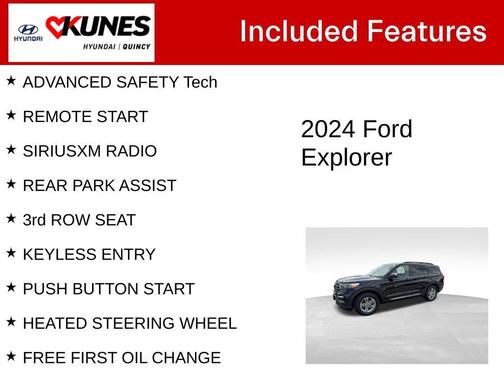 Black Metallic 2024 Ford Explorer XLT