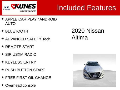 Brilliant Silver Metallic 2020 Nissan Altima 2.5 S