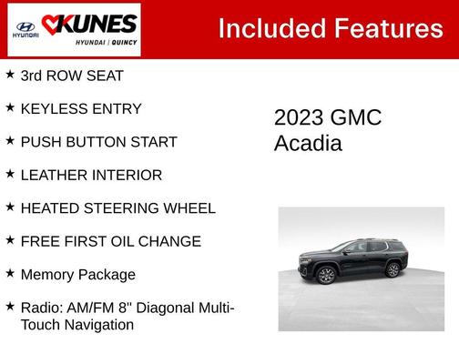 Black 2023 GMC Acadia SLT