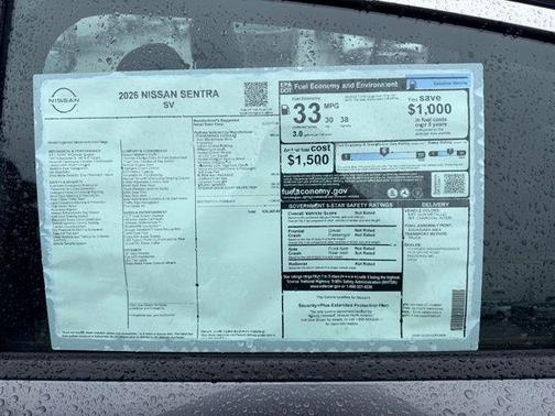 Gun Metallic 2026 Nissan Sentra SV