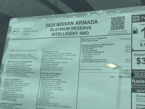 2025 Nissan Armada Platinum Reserve 4WD