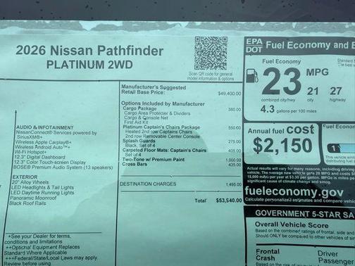 2026 Nissan Pathfinder Platinum