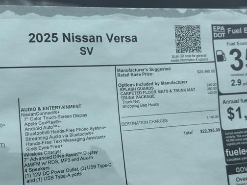 2025 Nissan Versa 1.6 SV
