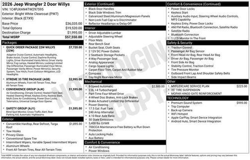 Bright White Clearcoat 2026 Jeep Wrangler Willys