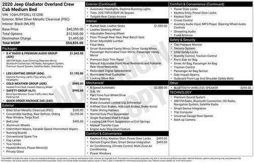 2020 Jeep Gladiator Overland