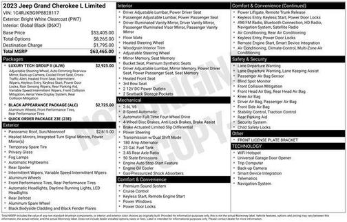 Bright White Clearcoat 2023 Jeep Grand Cherokee L Limited