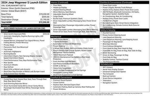 Silver Zynith Clearcoat 2024 Jeep Wagoneer S Launch Edition