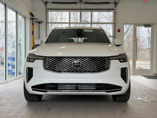 Crystal White 2026 Volvo XC90 Plug-In Hybrid Plus, T8 AWD, Electric/Gasoline, Bright, 7 Seats