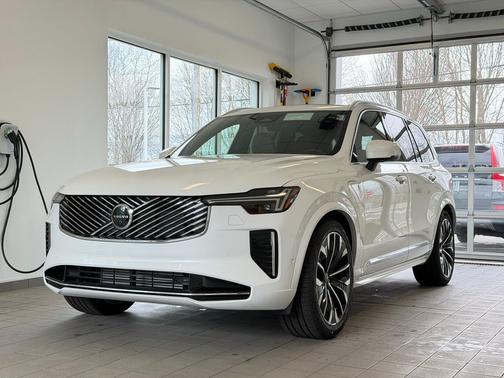 Crystal White 2026 Volvo XC90 Plug-In Hybrid Plus, T8 AWD, Electric/Gasoline, Bright, 7 Seats