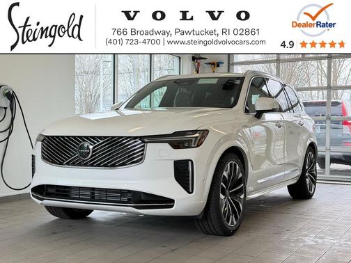 Crystal White 2026 Volvo XC90 Plug-In Hybrid Plus, T8 AWD, Electric/Gasoline, Bright, 7 Seats