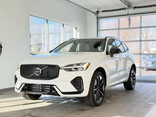 Crystal White Metallic 2026 Volvo XC60 Plug-In Hybrid Plus, T8 AWD Electric/Gasoline, Dark